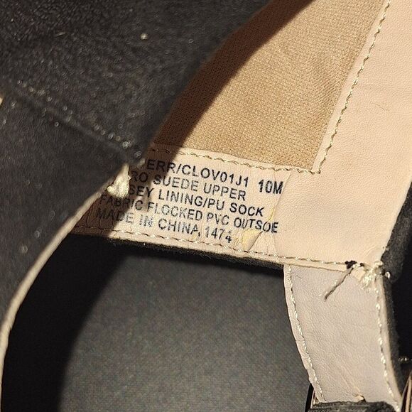 Madden NYC Chunky Stacked Heel Sandal Slingback Black Micro Suede 5" size 10M - Picture 12 of 16